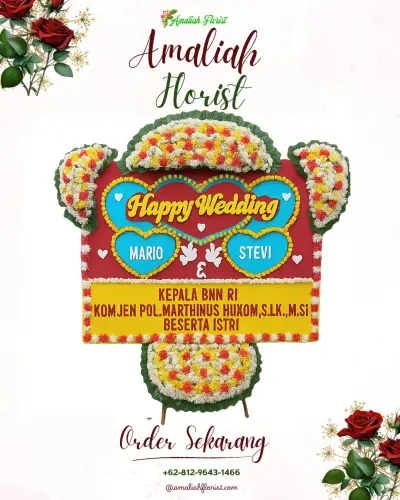 Karangan Papan Bunga Pernikahan di Keblukan